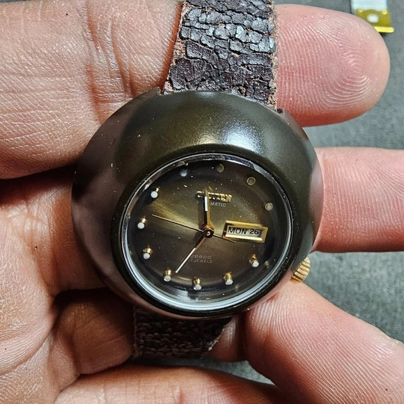 Vintage Citizen 6600 RARE 28800 Automatic Watch 21 Jewels Day Date Working - Picture 3 of 10